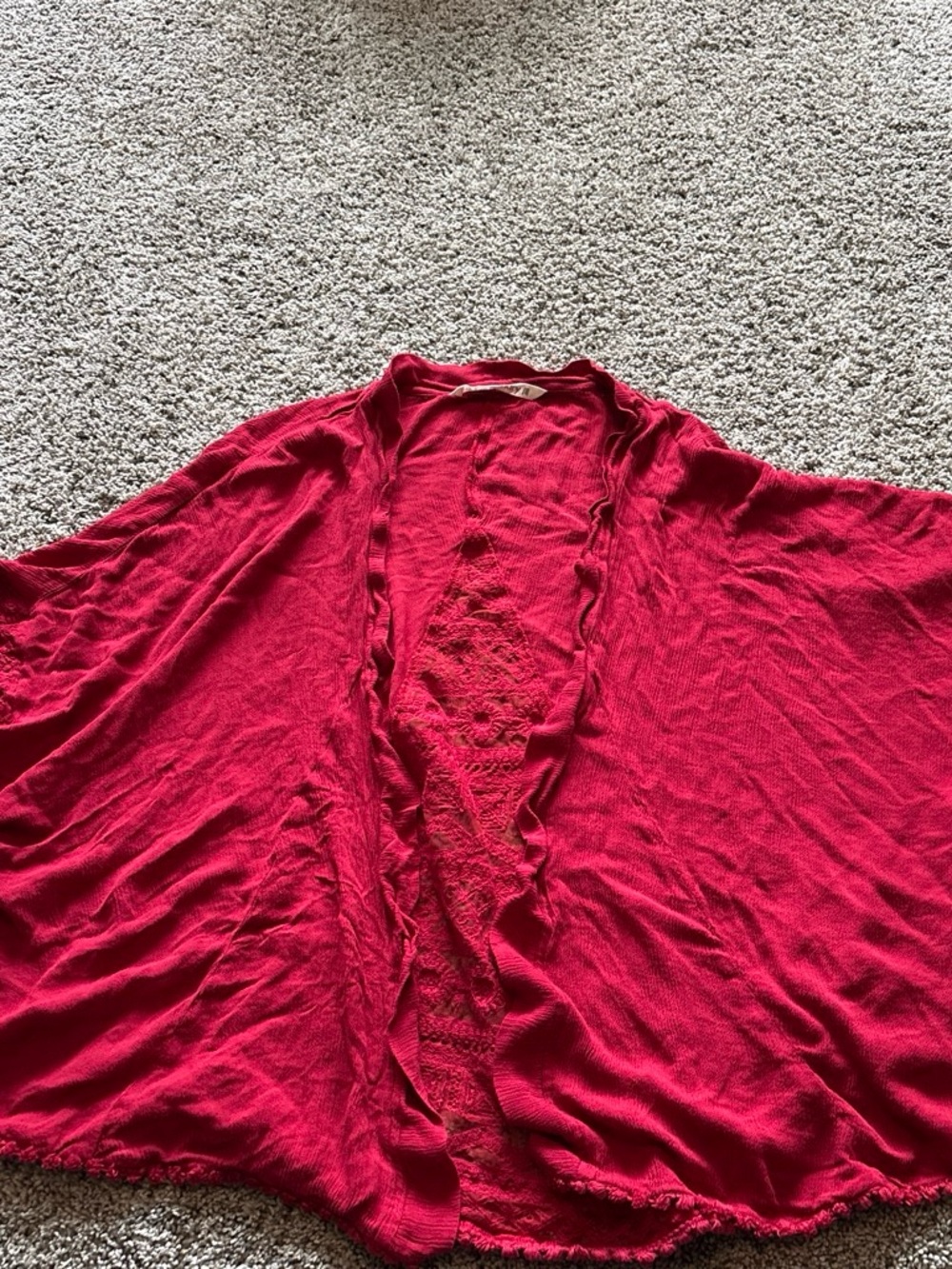 hippie laundry Raspberry Red Open-Front Women's Cardigan